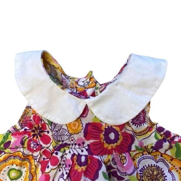 Vera Bradley Baby Floral Peter Pan Collar Top Size 0-3 Months - Picture 4 of 5